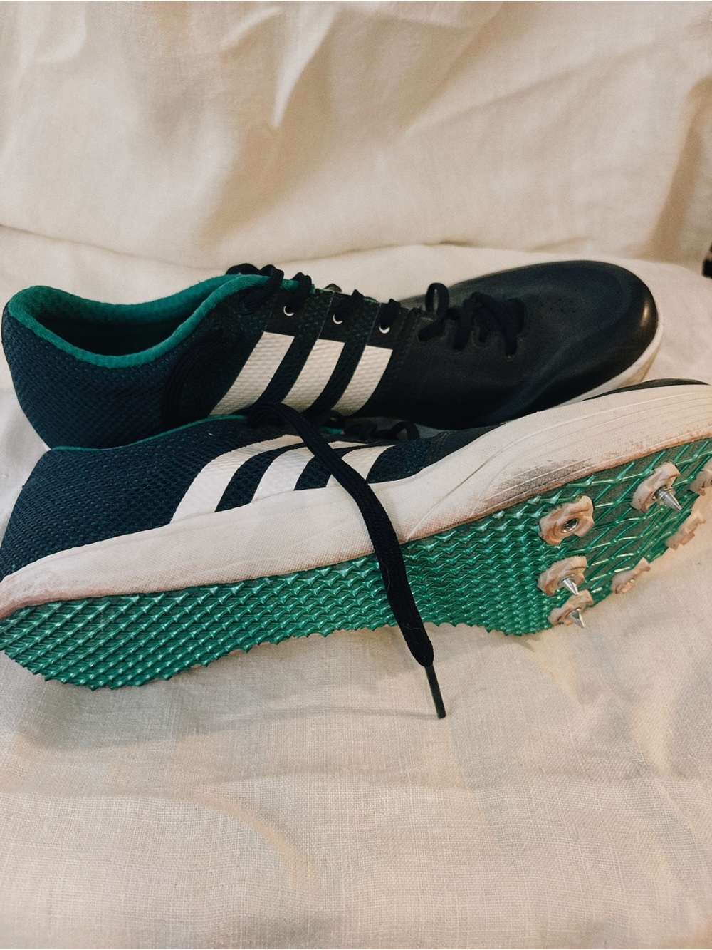 adidas adizero LJ 2 Long Jump Track Spikes Navy Blue Green Men's 11